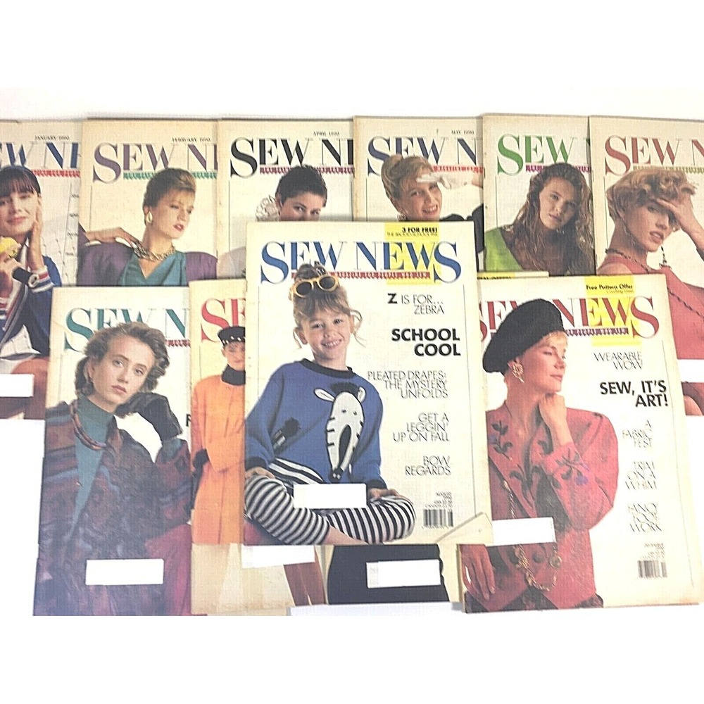 11pc Lot Vintage Sew News Magazines 1990 Large 15x11 Newspaper Fashion Sewing